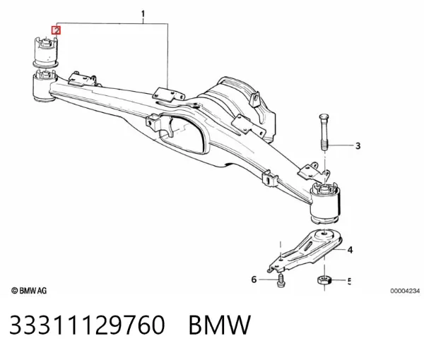 Сайлентблок задньої балки 33311129760 BMW