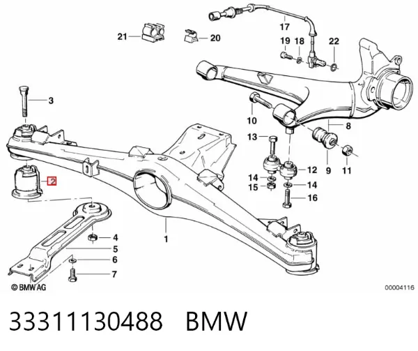 Сайлентблок задньої балки 33311130488 BMW