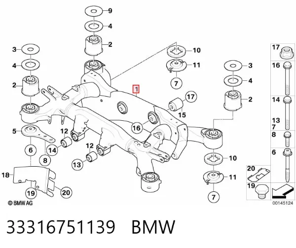 Балка задня BMW 7 E65, E66, E67