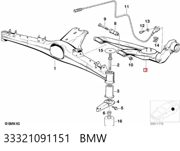 Цапфа - поворотний кулак задній, лівий 33321091151 BMW