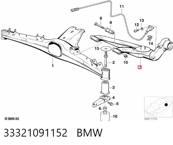 Цапфа - поворотний кулак задній, правий 33321091152 BMW