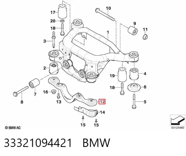 Кронштейн/траверса заднього редуктора, задня 33321094421 BMW