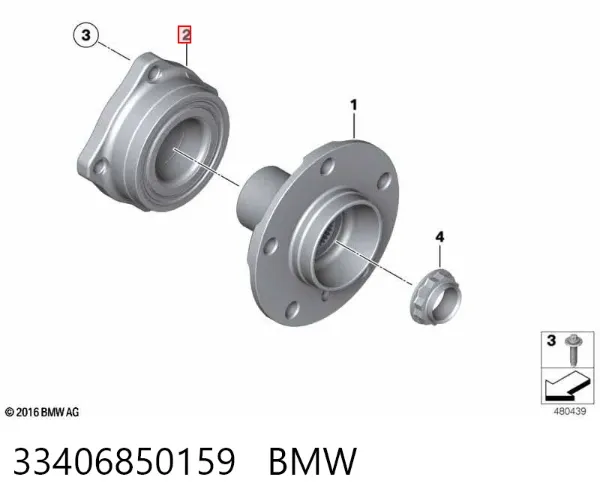 Підшипник задньої ступиці 33406850159 BMW