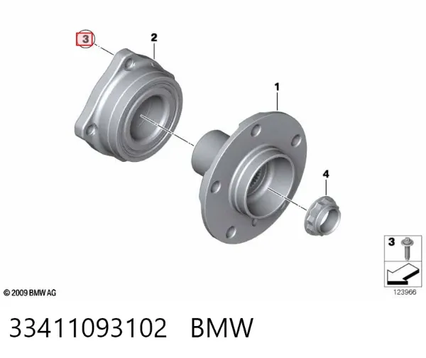 Підшипник задньої ступиці 33411093102 BMW