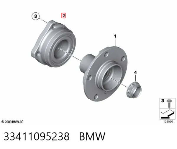 Підшипник задньої ступиці 33411095238 BMW