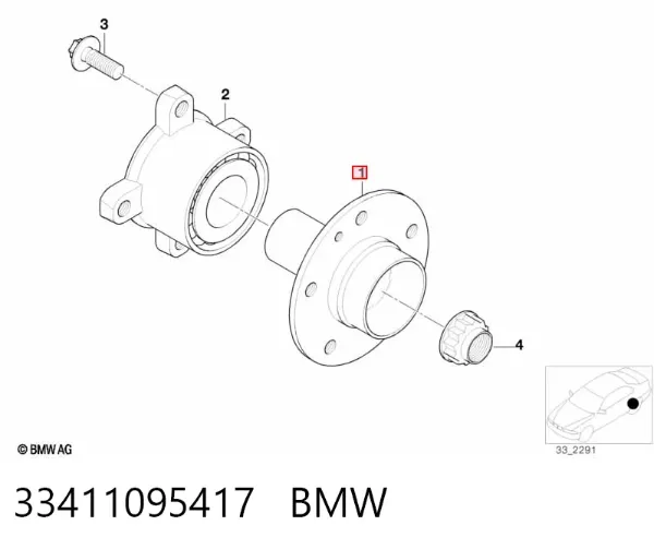 Задня маточина 33411095417 BMW