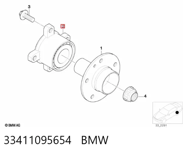 Підшипник задньої ступиці 33411095654 BMW