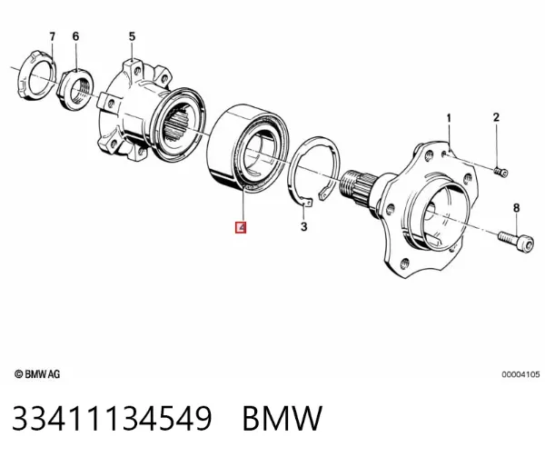 Підшипник задньої ступиці 33411134549 BMW