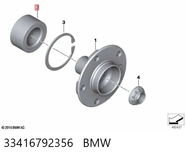 Підшипник задньої ступиці 33416792356 BMW