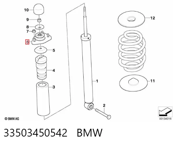 Опора амортизатора заднього 33503450542 BMW