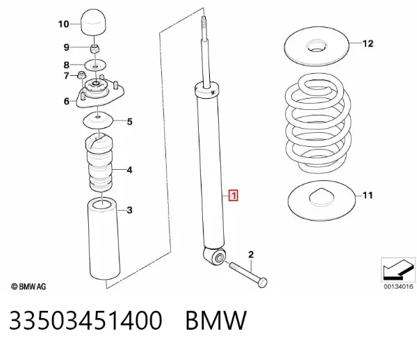 Амортизатор задній 33503451400 BMW