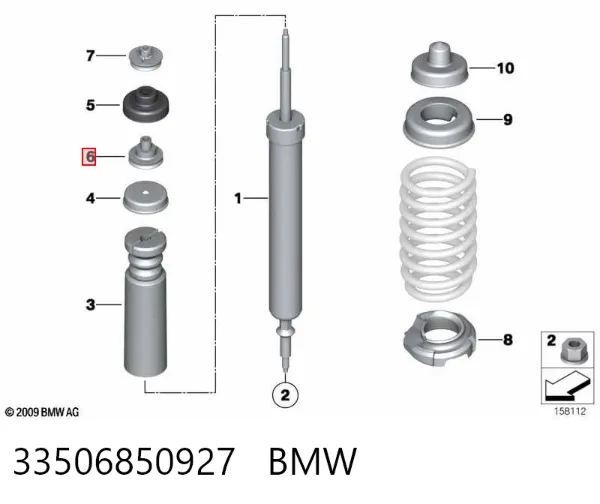 Підшипник опорний амортизатора, заднього 33506850927 BMW