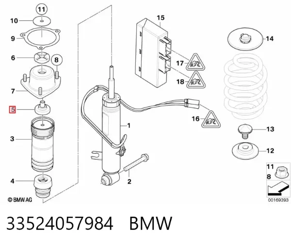 Підшипник опорний амортизатора, переднього 33524057984 BMW