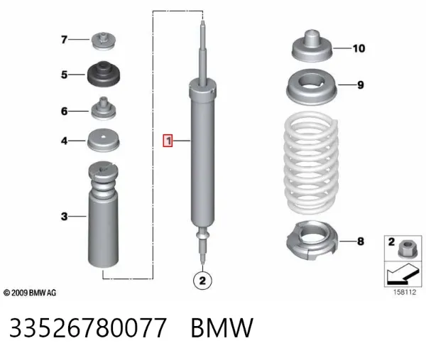 Амортизатор задній 33526780077 BMW