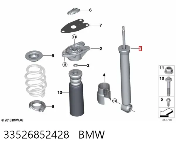 Амортизатор задній 33526852428 BMW