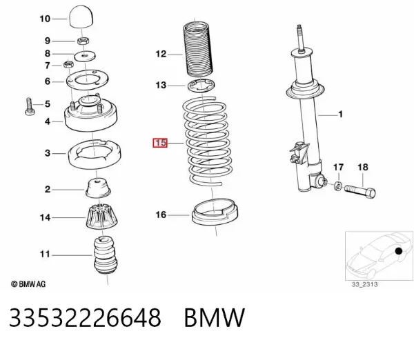 Задні пружини 33532226648 BMW