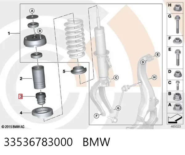 Відбійник заднього амортизатора 33536783000 BMW