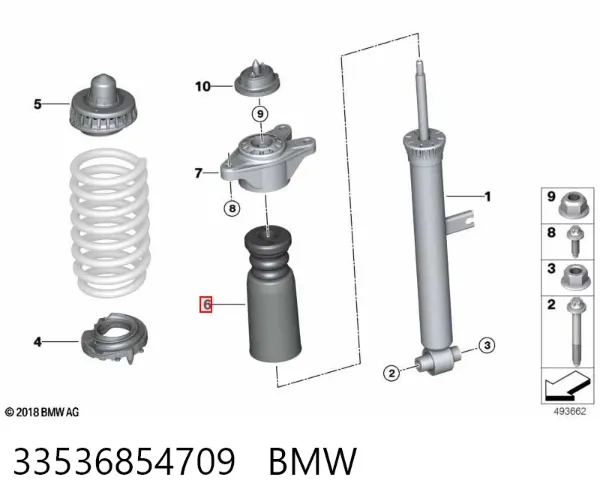 Відбійник заднього амортизатора 33536854709 BMW