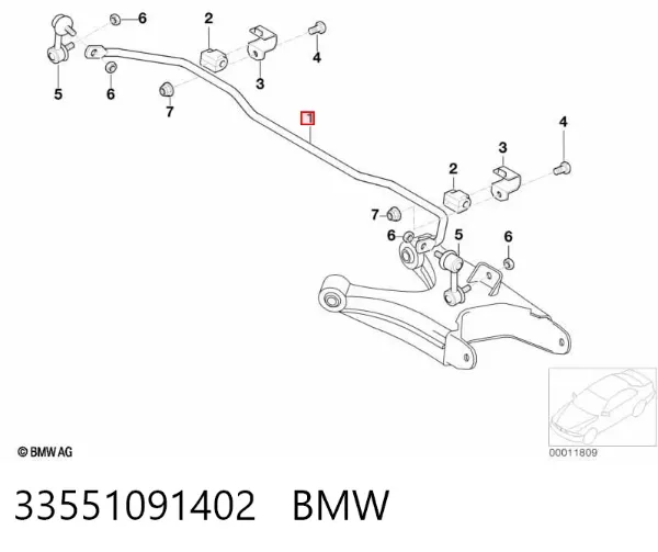 Стабілізатор задній 33551091402 BMW