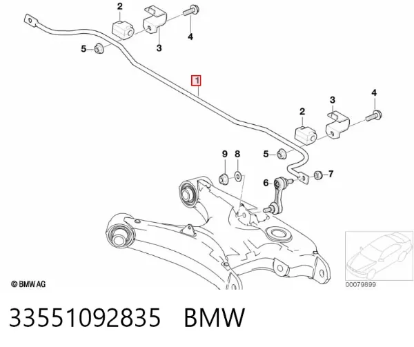 Стабілізатор задній BMW 5 E39