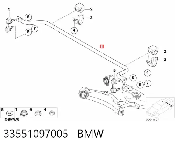 Стабілізатор задній 33551097005 BMW