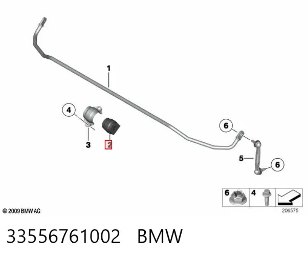 Втулка стабілізатора заднього 33556761002 BMW