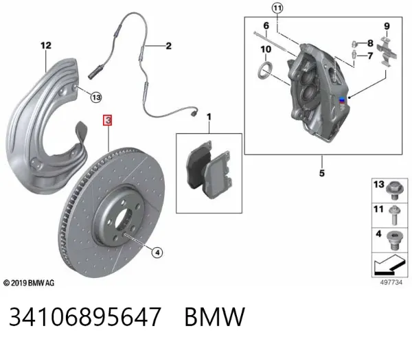 Гальмівні диски передні 34106895647 BMW