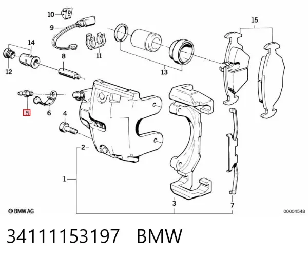 Штуцер прокачування супорту гальмівного, переднього 34111153197 BMW