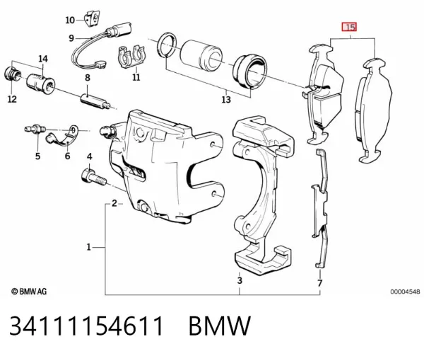 Передні тормозні колодки 34111154611 BMW
