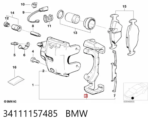 Скоба супорту переднього 34111157485 BMW