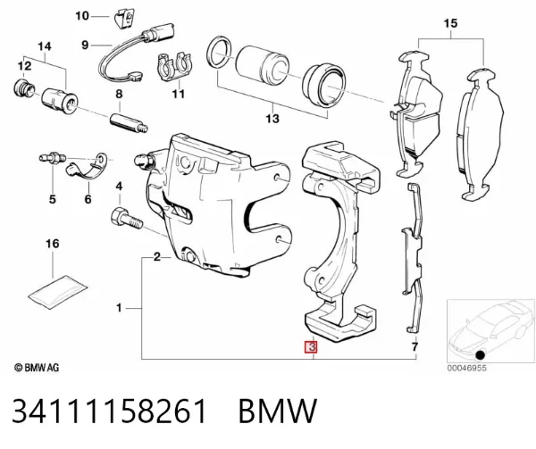 Скоба супорту переднього 34111158261 BMW
