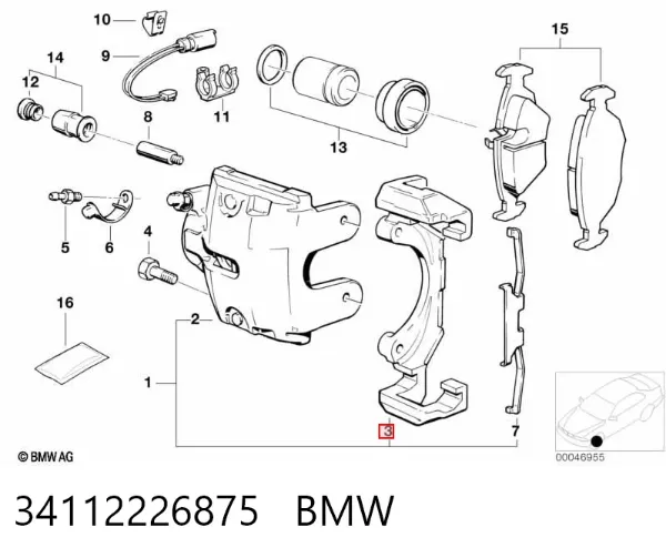 Скоба супорту переднього 34112226875 BMW