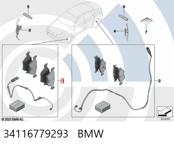 Передні тормозні колодки 34116779293 BMW