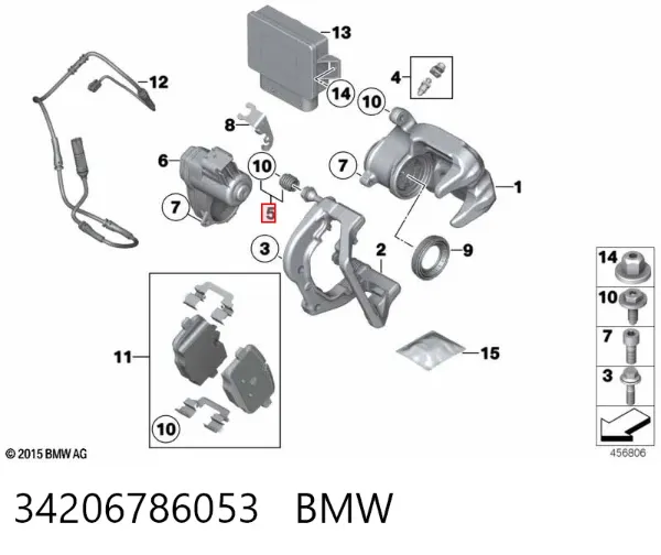 Пильник направляючої супортугальмівного, переднього 34206786053 BMW