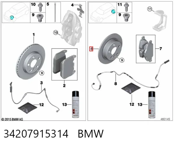 Гальмівні диски 34207915314 BMW
