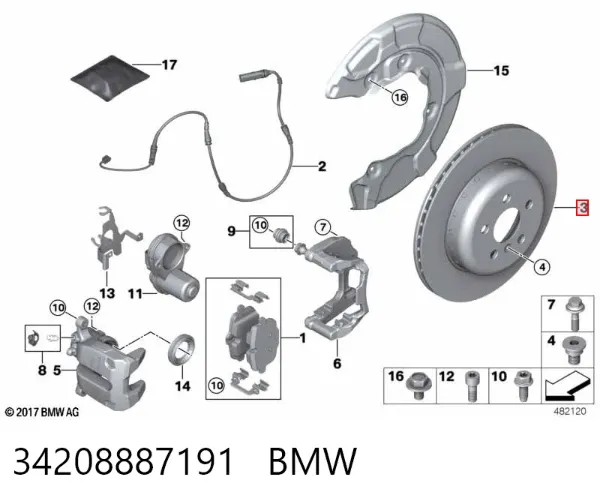 Гальмівні диски 34208887191 BMW