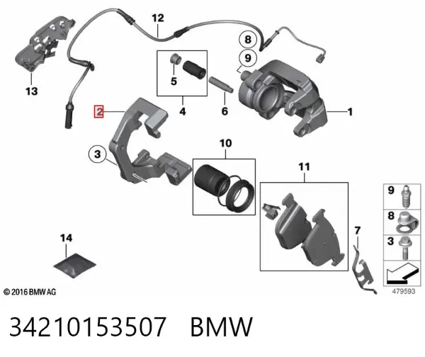 Скоба супорту заднього 34210153507 BMW
