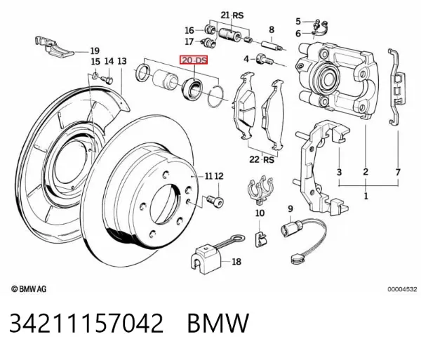 Ремкомплект супорту 34211157042 BMW