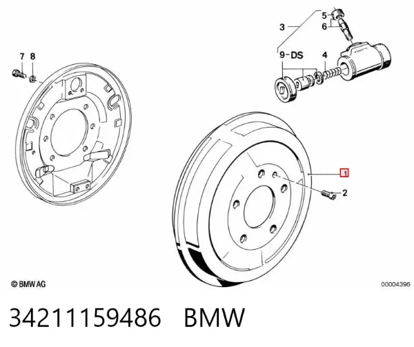 Барабан гальмівний задній 34211159486 BMW