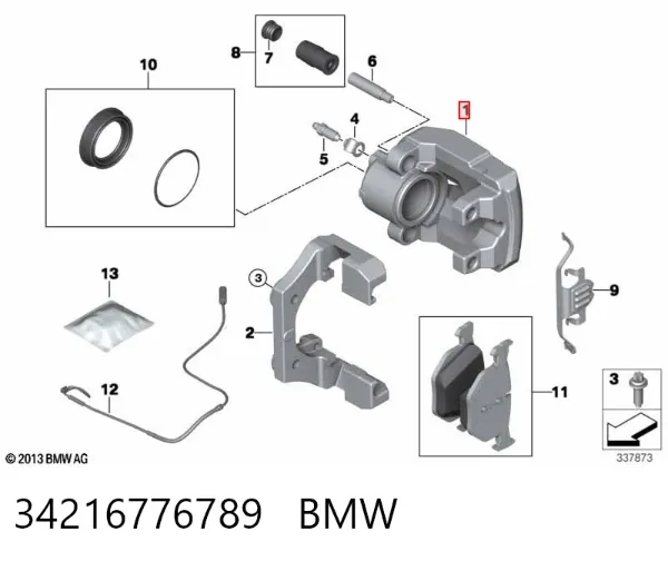 Супорт задній лівий 34216776789 BMW