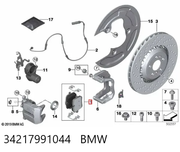Задні гальмівні колодки 34217991044 BMW