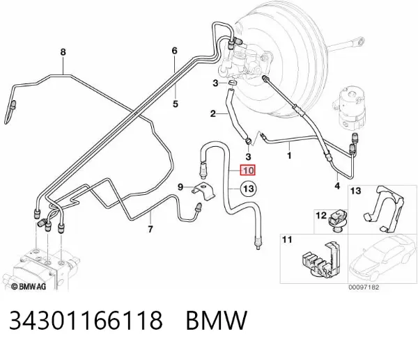 Гальмівні шланги передні 34301166118 BMW