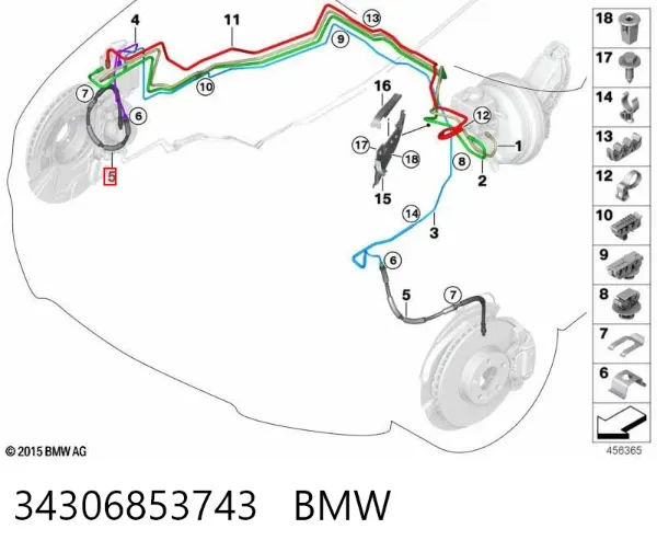 Гальмівні шланги передні 34306853743 BMW
