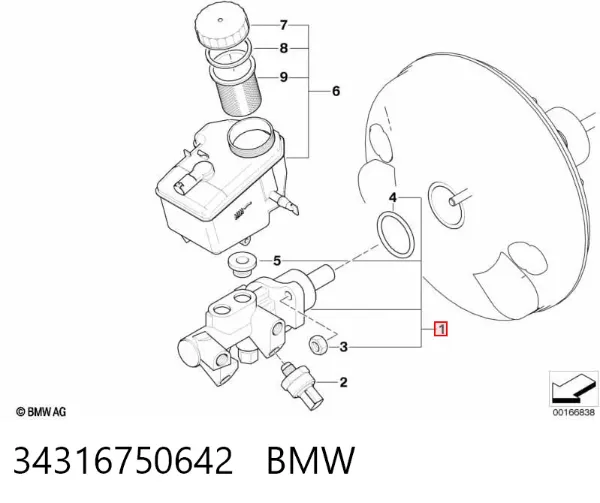 Головний гальмівний циліндр 34316750642 BMW