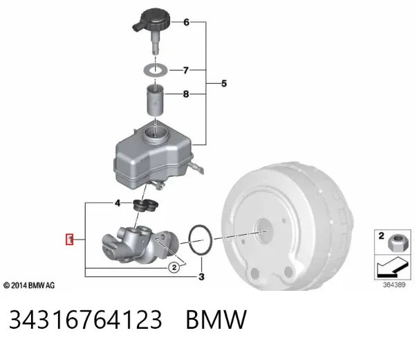 Головний гальмівний циліндр 34316764123 BMW