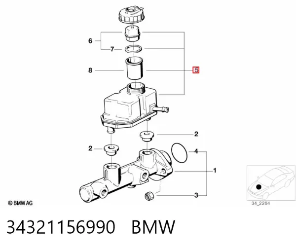 Бачок гальмівний BMW 5 E34
