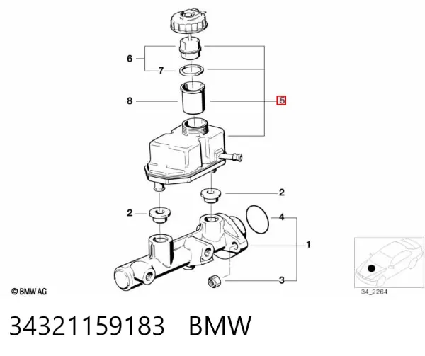 Бачок системи охолодження 34321159183 BMW