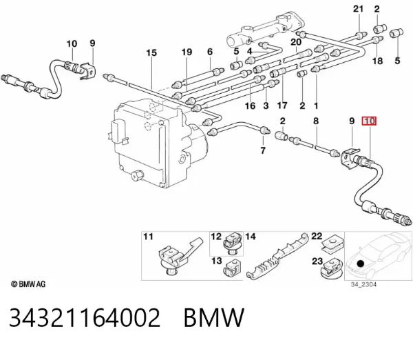 Гальмівні шланги передні 34321164002 BMW