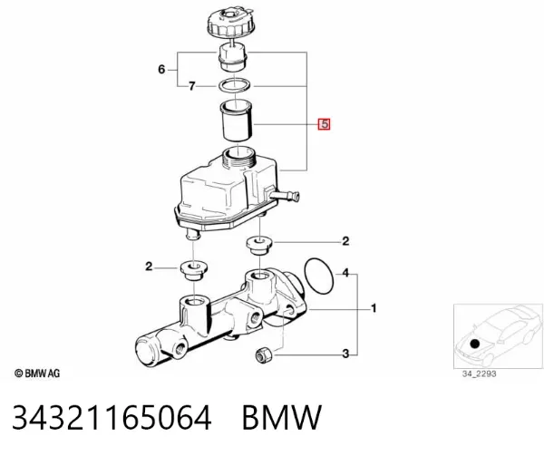 Бачок гальмівний BMW 5 E39