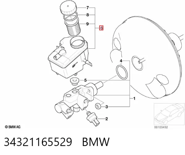Бачок гальмівний BMW 3 E46